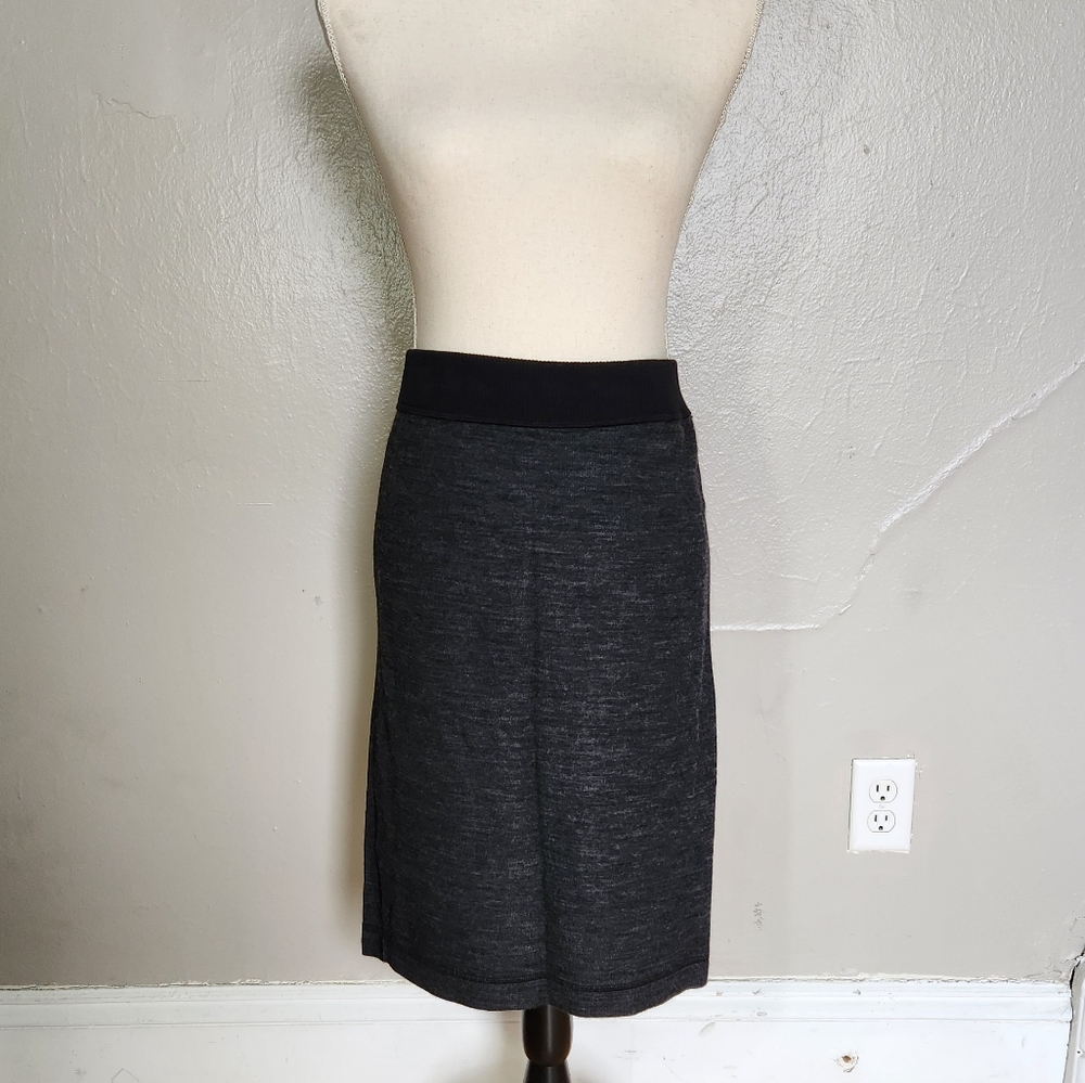 Moschino Dark Grey Wool Blend Pencil Skirt